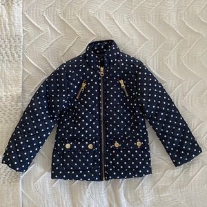 Me Jane Mini Navy Blue & White polka dot jacket